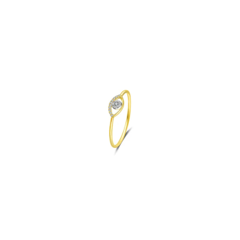 ・【LOVELY EYE LASHES】Winky Eye Diamond Ring 18K Gold