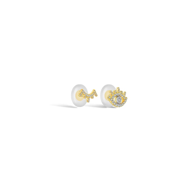 ·【LOVELY EYE LASHES】Winky Eyes Diamond Earring 18K Gold