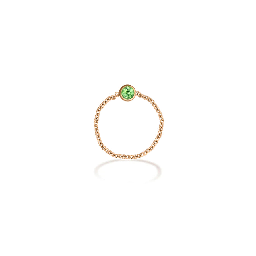 ·【TO ME, FROM ME】Peridot Chain Ring 18K Gold Aug. Birthstone