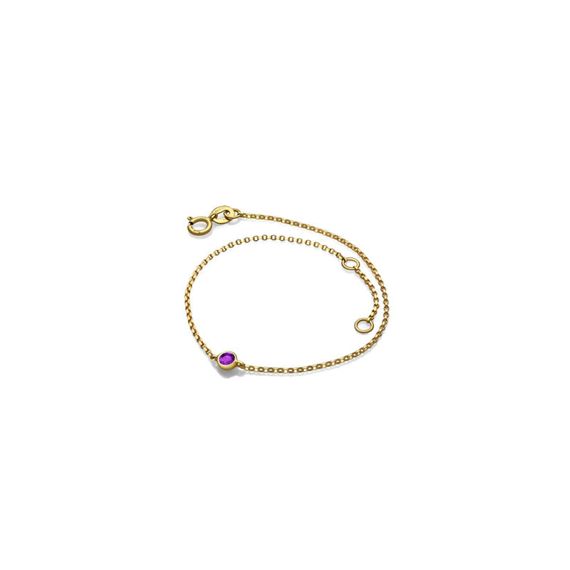 ·【TO ME, FROM ME】Amethyst Bracelet 18K Gold Feb. Birthstone