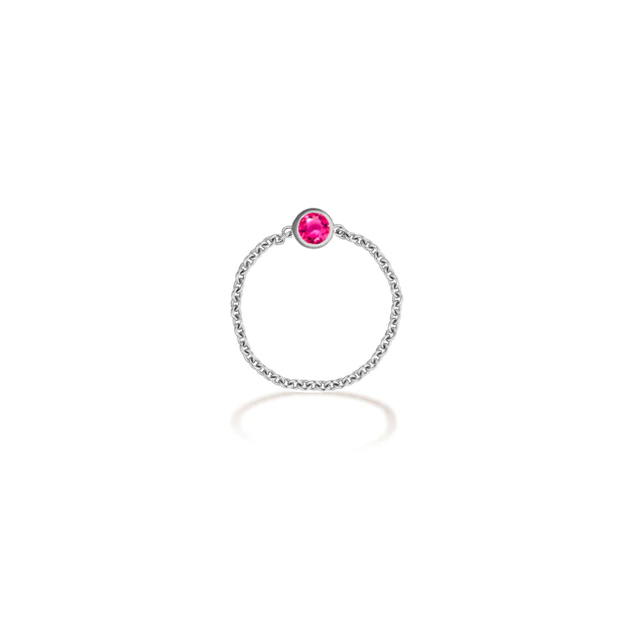 ·【TO ME, FROM ME】Tourmaline Chain Ring 18K Gold Oct. Birthstone