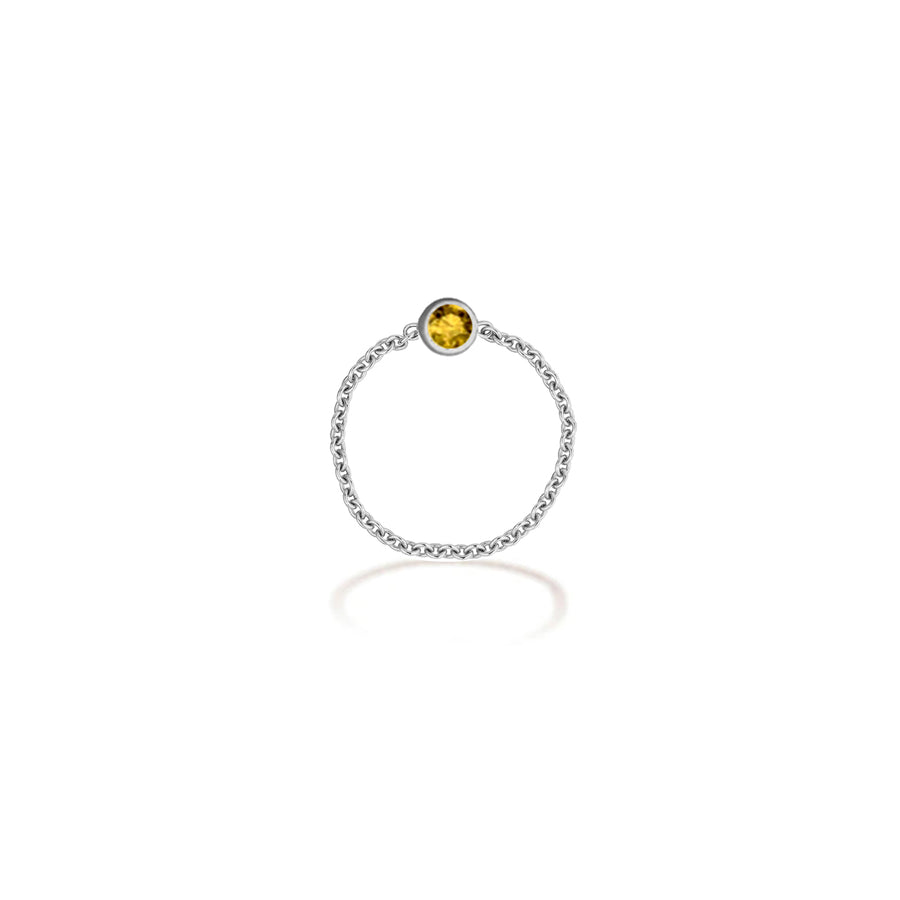 ·【TO ME, FROM ME】Citrine Chain Ring 18K Gold Nov. Birthstone