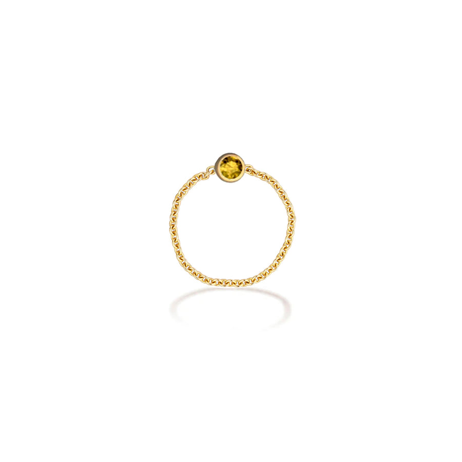 ·【TO ME, FROM ME】Citrine Chain Ring 18K Gold Nov. Birthstone