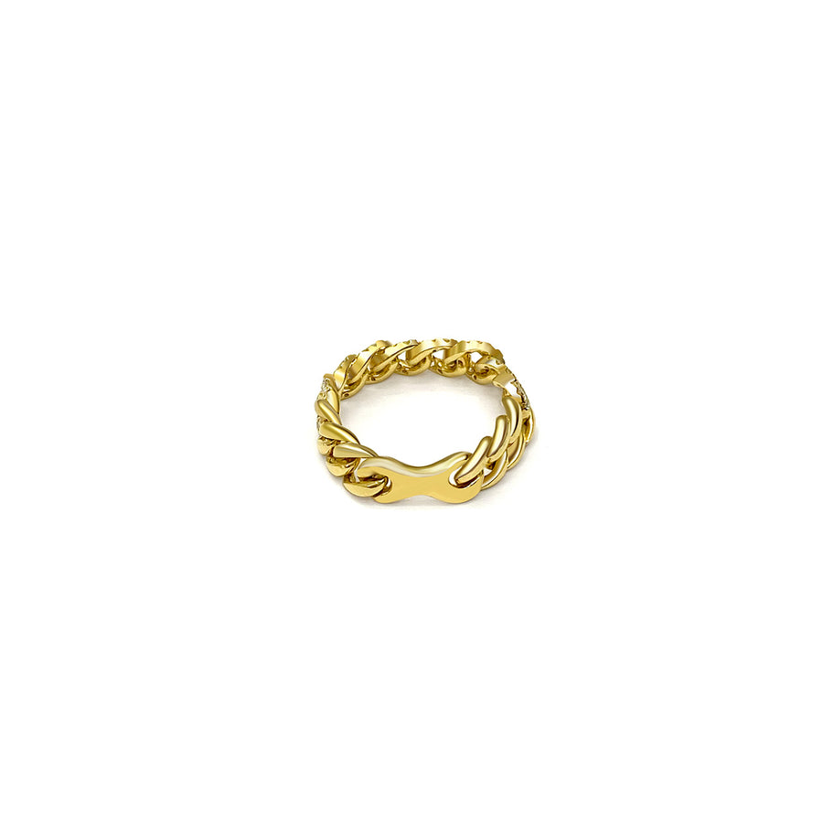 【BELOVED COUPLE】Stay Gold Chain Ring 18K Gold