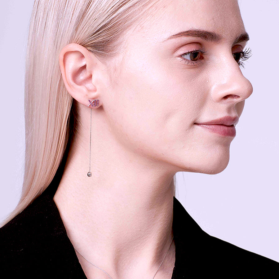 【XII】Roma 2Way Black Diamond Earring