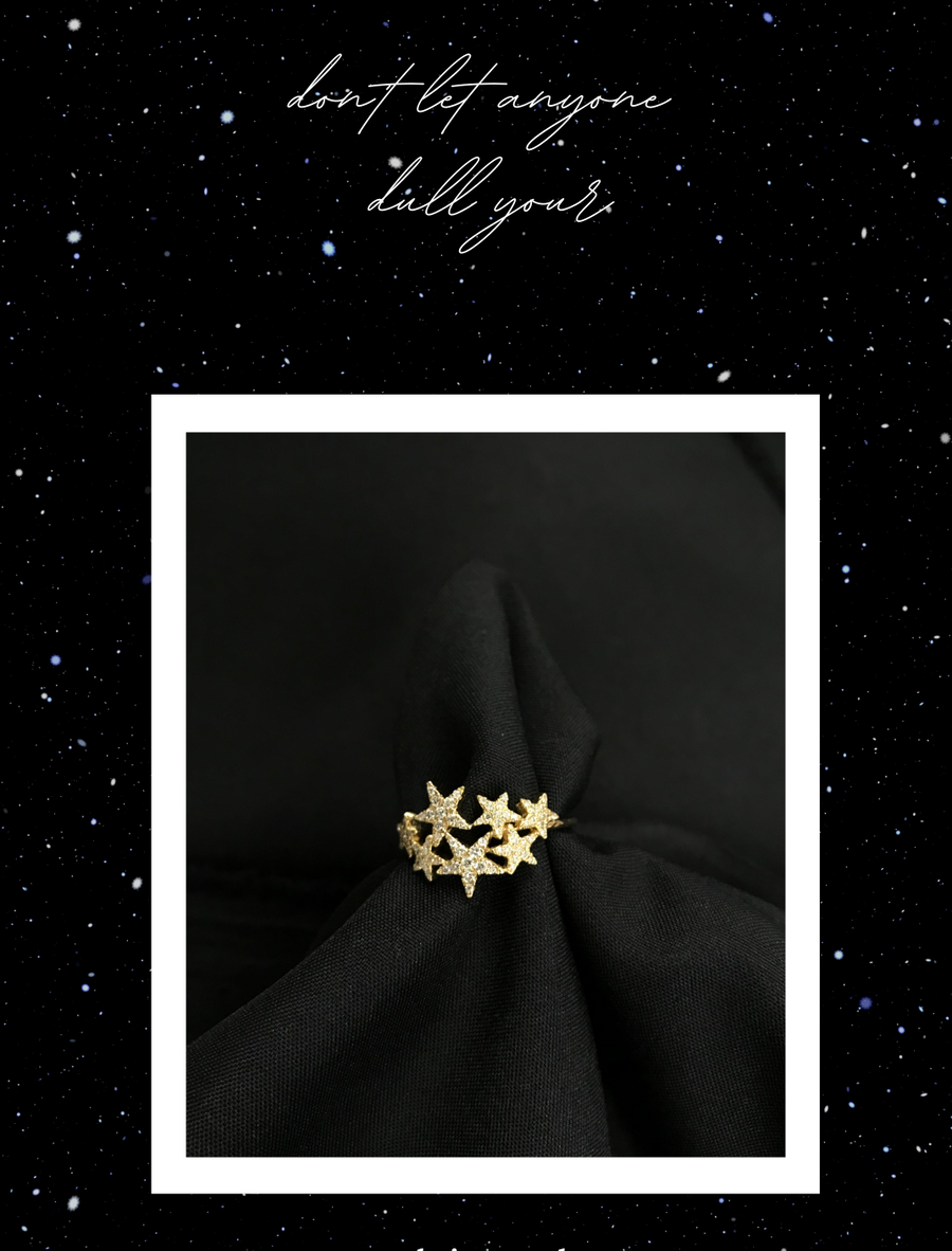 ·【NEW YORK SKYLINE 52】Starry Diamond Ring 14K Gold