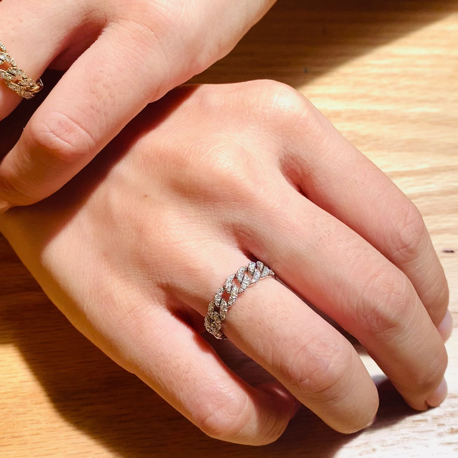 【BELOVED COUPLE】Stay Gold Chain Ring 18K Gold