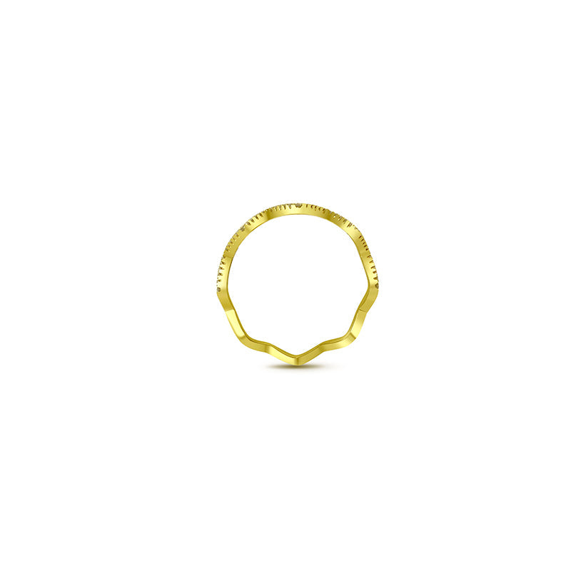 ·【NEW YORK SKYLINE】Diamond Wave Ring 18K Gold Rose&Yellow