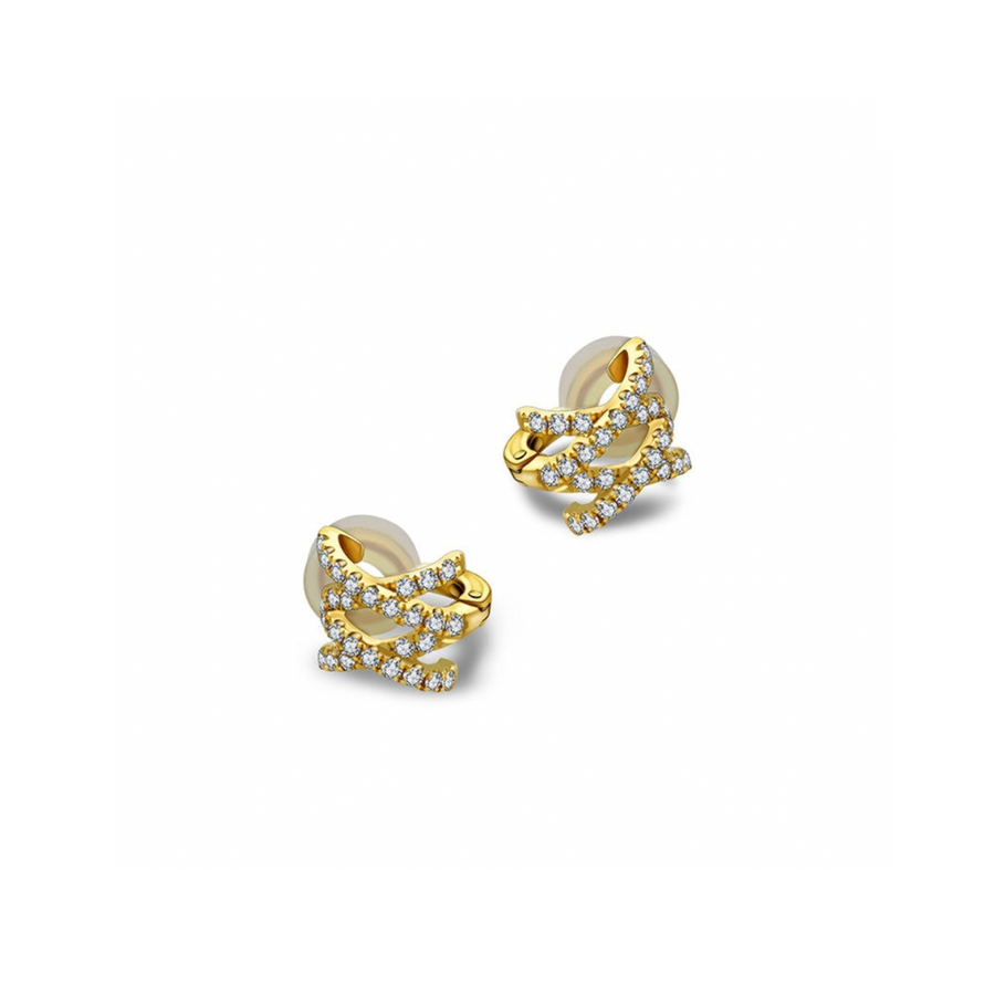 【EARCUFF】XOXO Diamond Ear Cuff 18K Gold