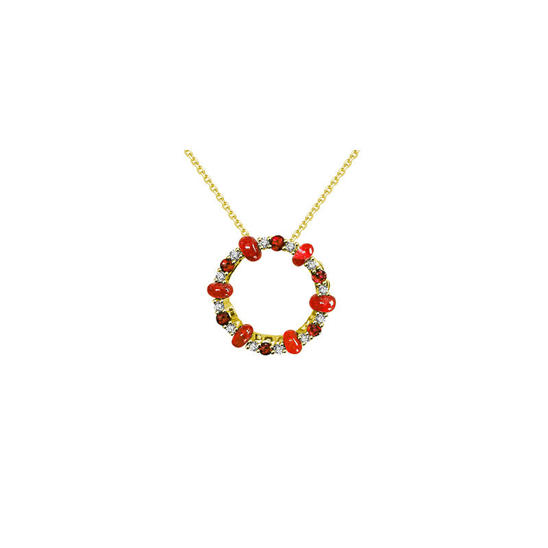 ·【HOLIDAY CHARM】Diamond Ruby 3-Way Necklace & Ring 18K Gold