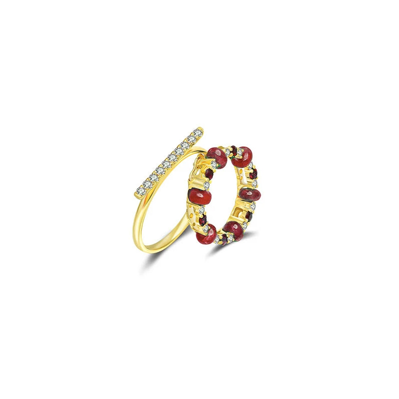 ·【HOLIDAY CHARM】Diamond Ruby 3-Way Necklace & Ring 18K Gold