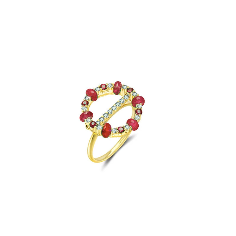 【HOLIDAY CHARM】Diamond Ruby 3-Way Necklace & Ring 18K Gold