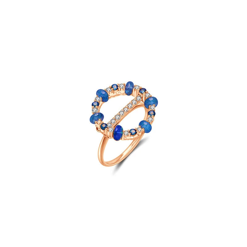 ·【HOLIDAY CHARM】 Diamond Sapphire 3-Way Necklace & Ring 18K Gold