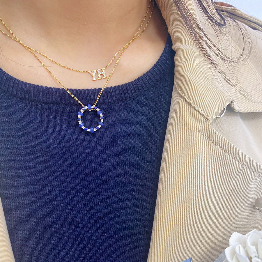 ·【HOLIDAY CHARM】 Diamond Sapphire Pendant 18K Gold