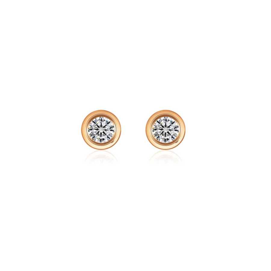 【MUST HAVE】0.2ct Bezeled Diamond Earstuds 18K Gold