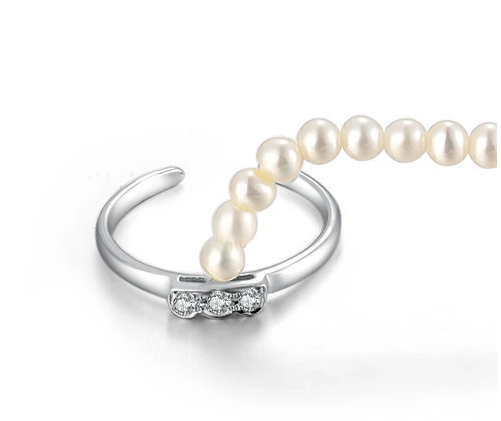 【BUBBLE TEA】Miss YH Diamond Pearl Ring 18K Gold