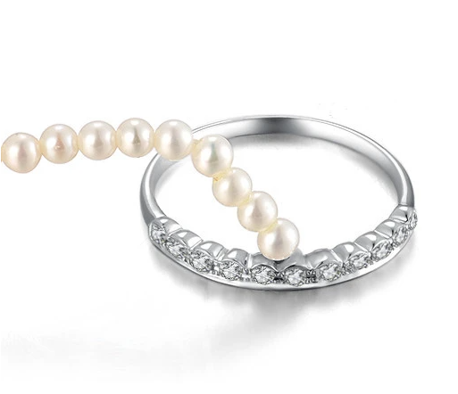 【BUBBLE TEA】Miss YH Diamond Pearl Ring 18K Gold