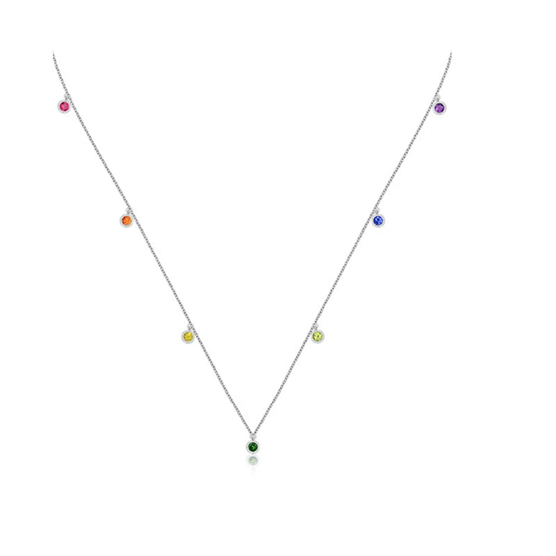 ·【Rainbow】Canelé Colour Sapphire Necklace 18K