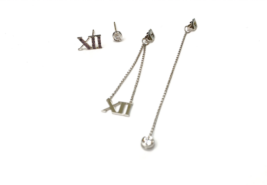 【XII】Roma 2Way Black Diamond Earring