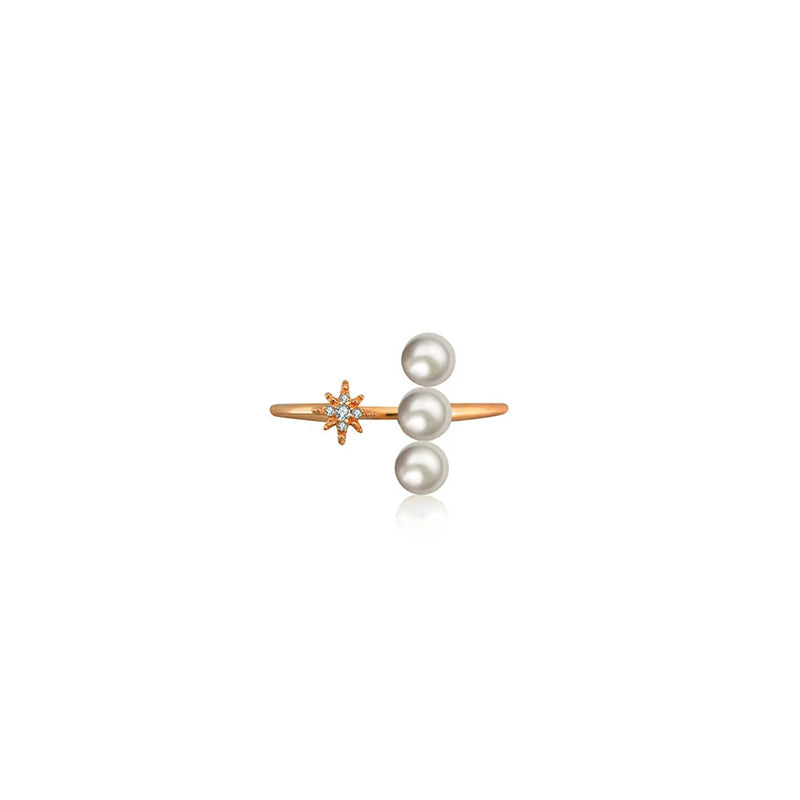 【BUBBLE TEA】Bourbon Balls Pearl Ring 18K Gold