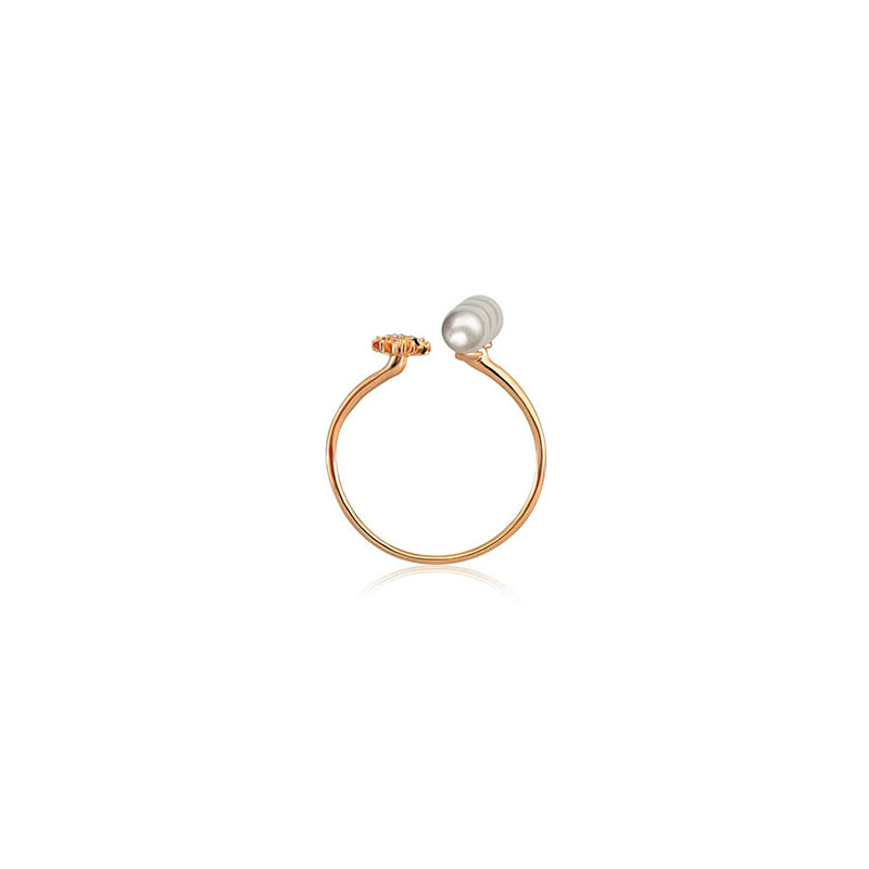 【BUBBLE TEA】Bourbon Balls Pearl Ring 18K Gold