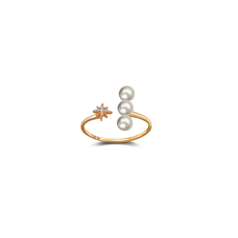 【BUBBLE TEA】Bourbon Balls Pearl Ring 18K Gold