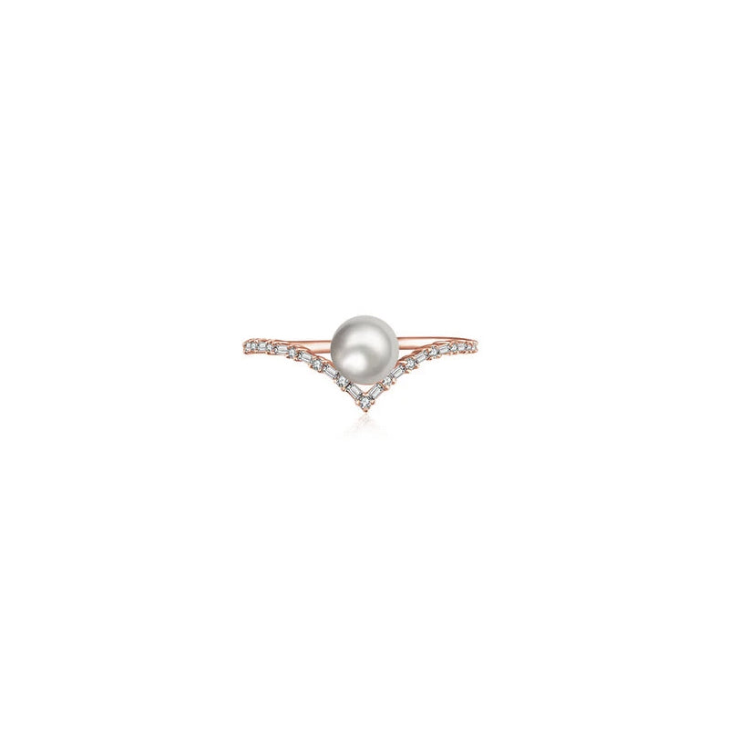 ·【BUBBLE TEA】Venus Pearl Diamond Ring 18K Gold