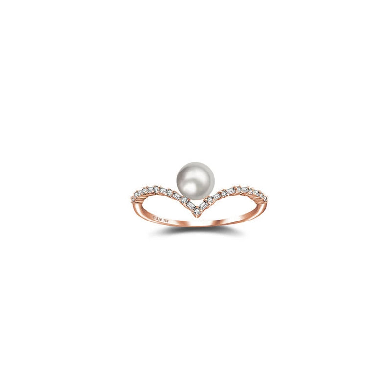 【BUBBLE TEA】Macaron Pearl Diamond Ring 18K Gold