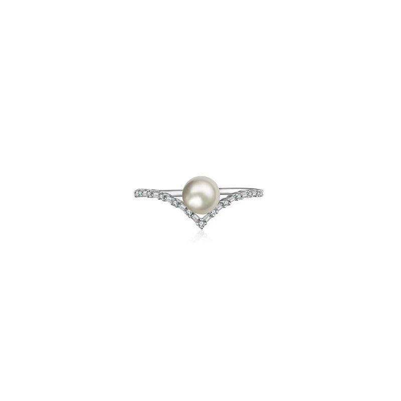 【BUBBLE TEA】Macaron Pearl Diamond Ring 18K Gold