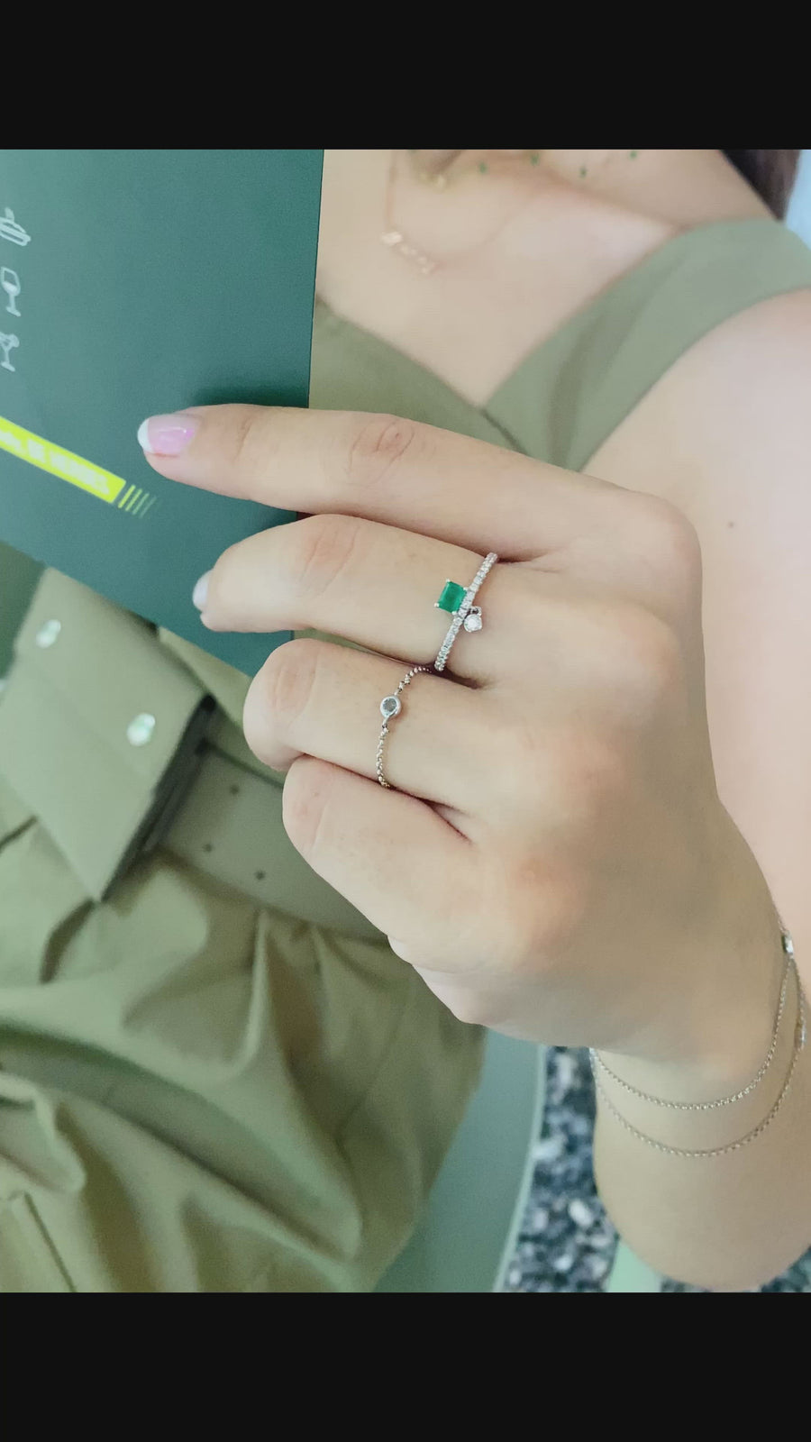 【BEEN THERE】Paris Emerald Diamond Ring 18K Gold